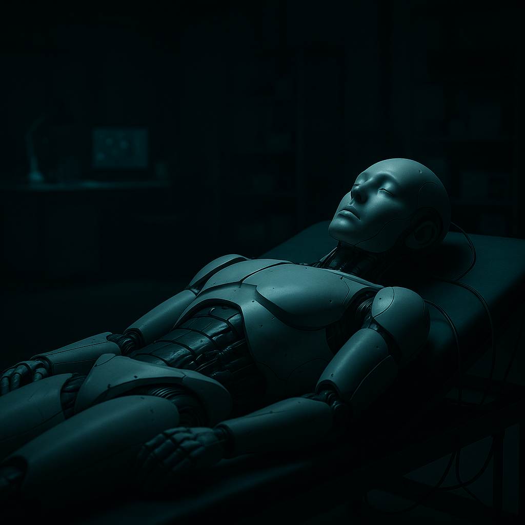 „Humanoid w stanie uśpienia w laboratorium, 